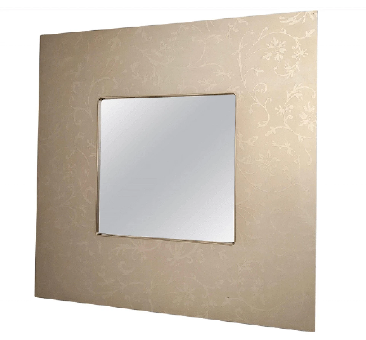 Square wall mirror with metal frame, 1980s 1