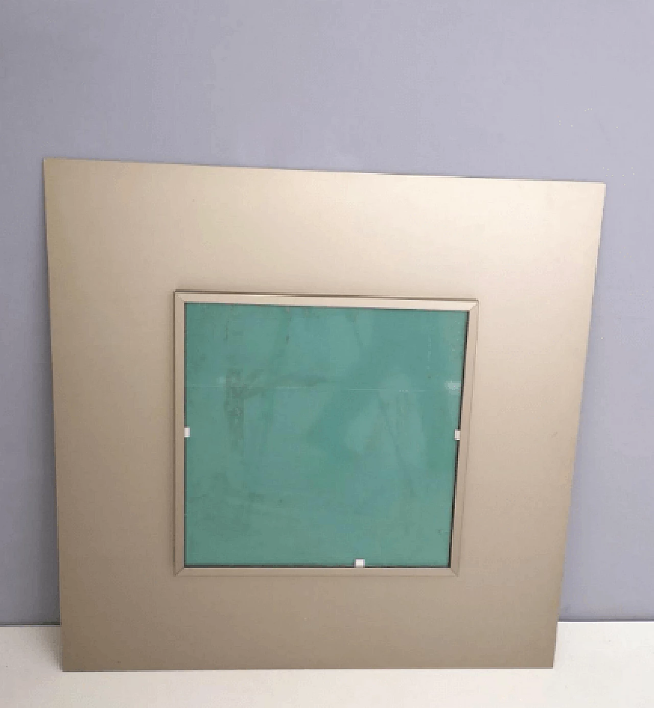 Square wall mirror with metal frame, 1980s 5