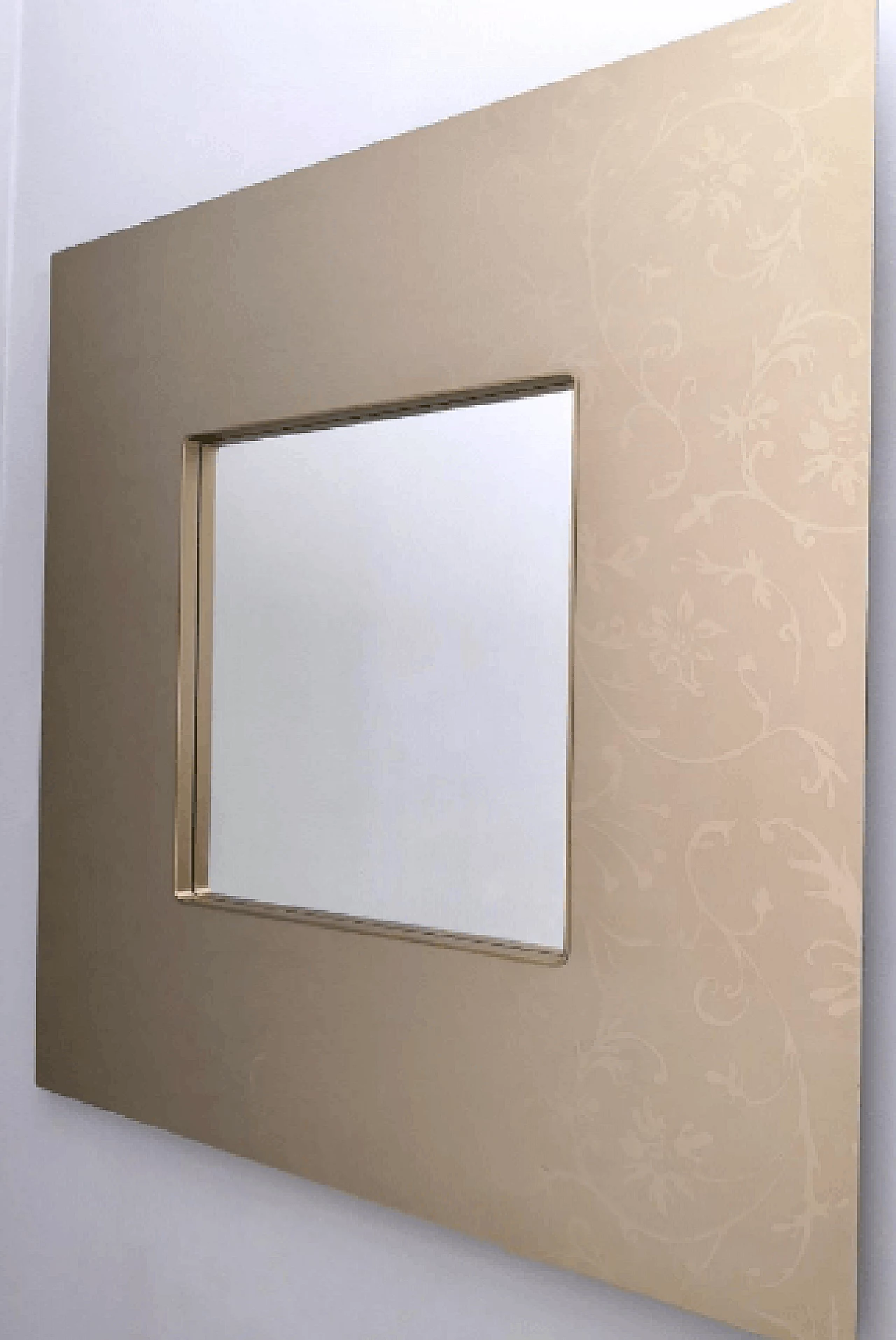 Square wall mirror with metal frame, 1980s 6