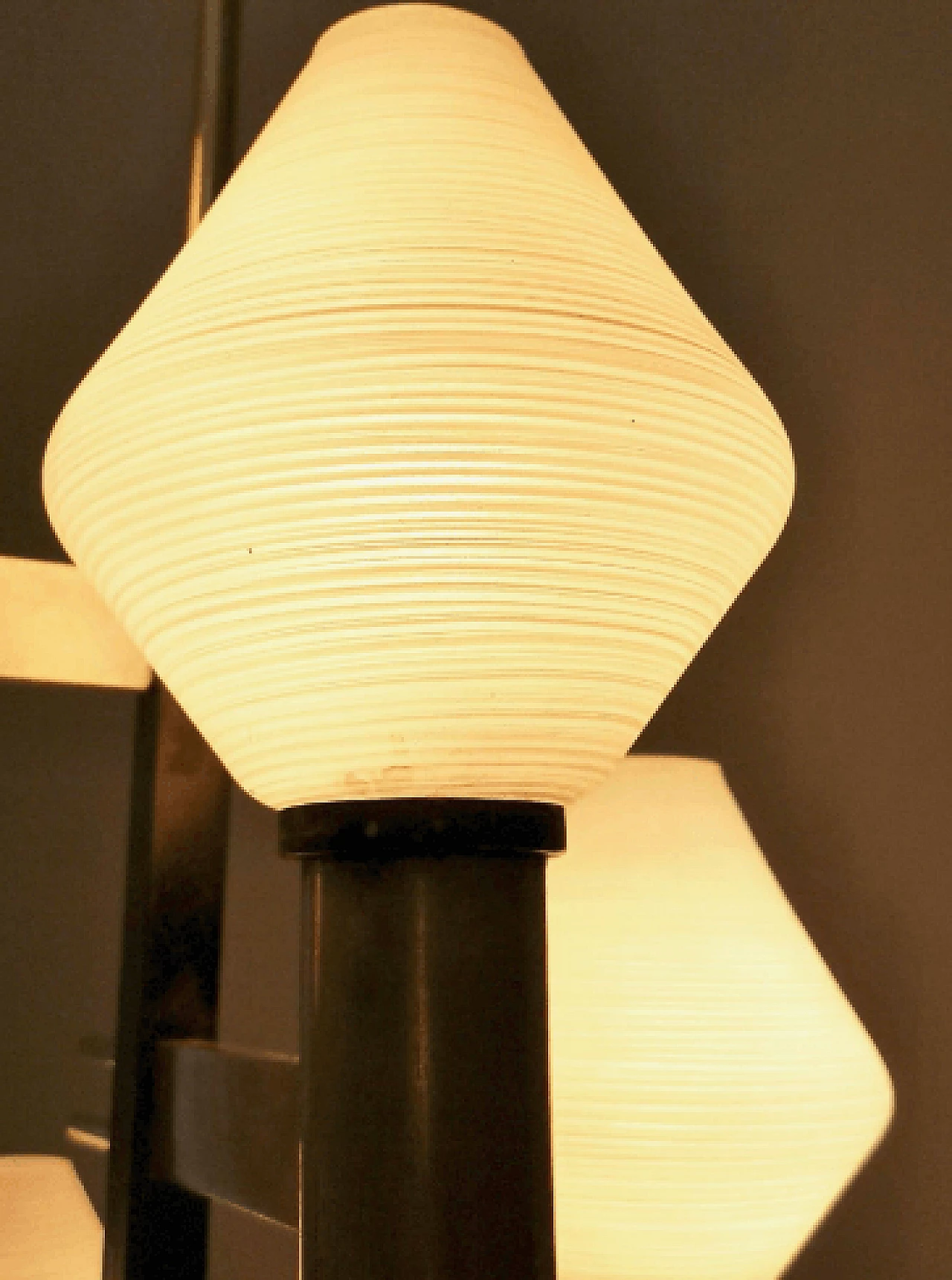 Glass and metal chandelier in the style of Stilnovo, 1950s 8