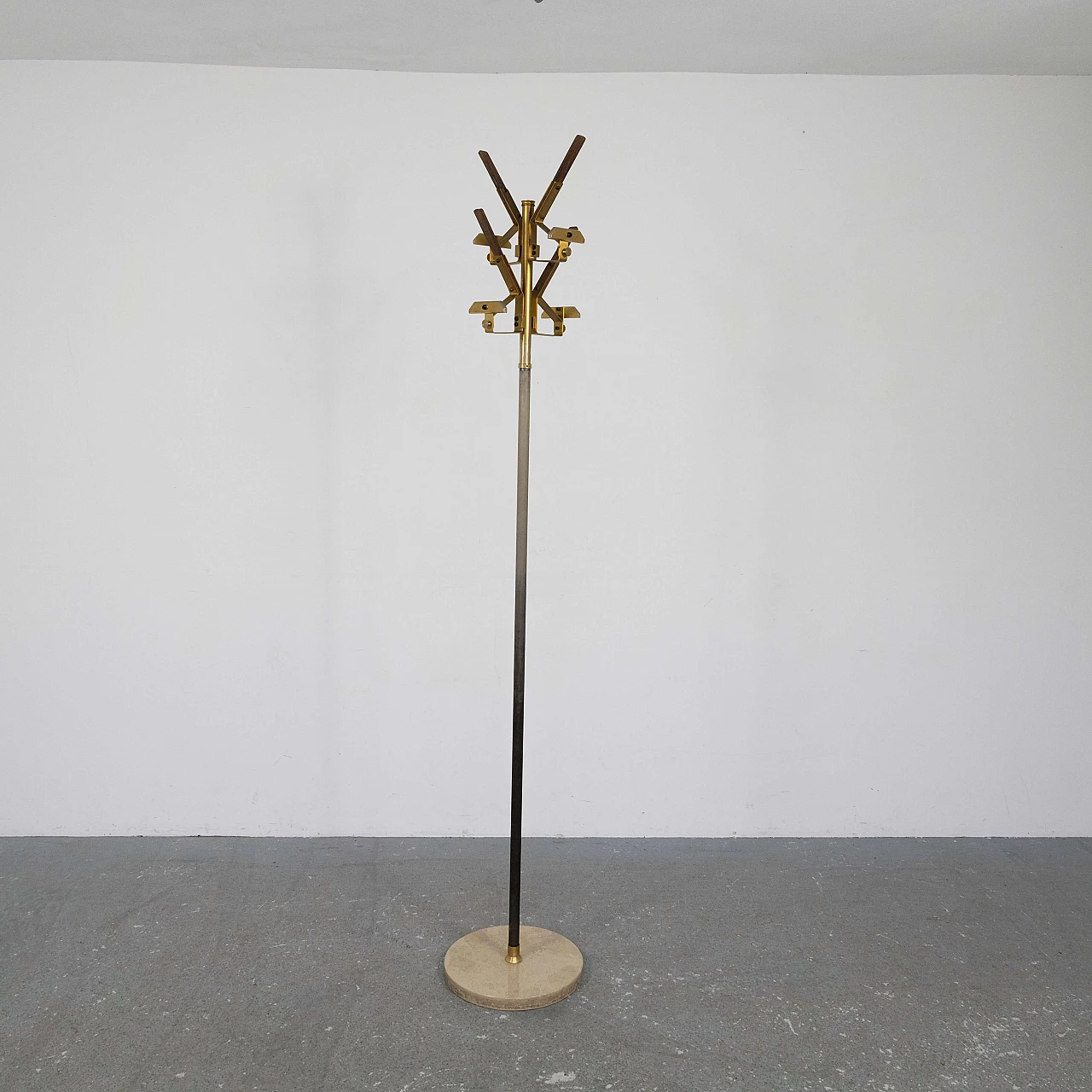 Metal coat stand with marble base, 1960s 1