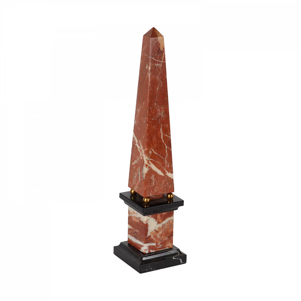 Obelisco in marmo rosso e nero, '900 1