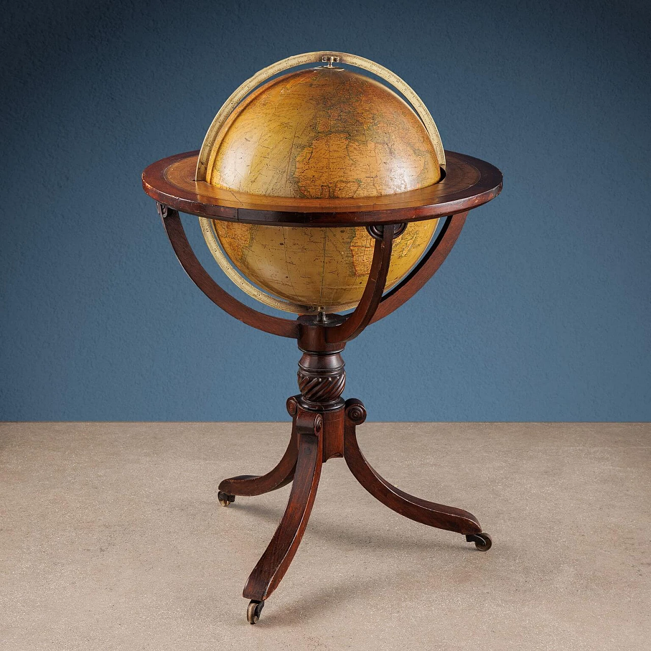 Mahogany and brass terrestrial globe, 1920s 1