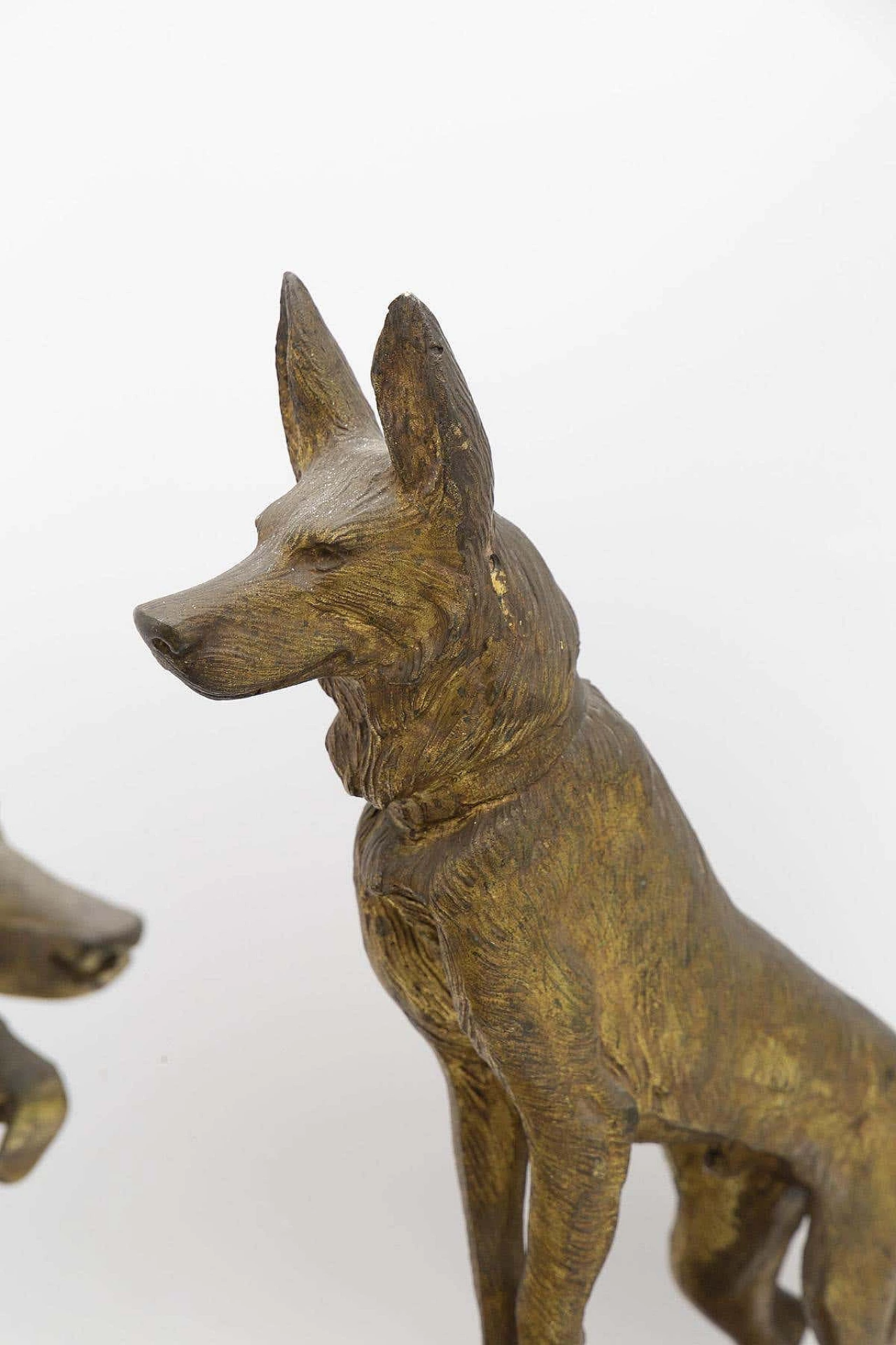 Pair of dog-shaped bookends in onyx and bronze, 19th century 7