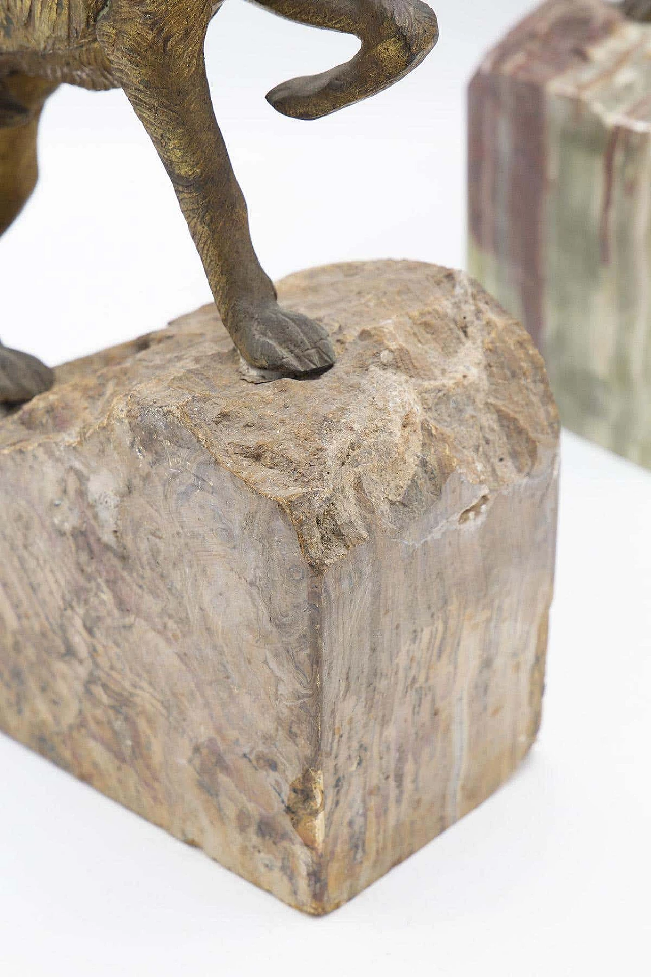 Pair of dog-shaped bookends in onyx and bronze, 19th century 8
