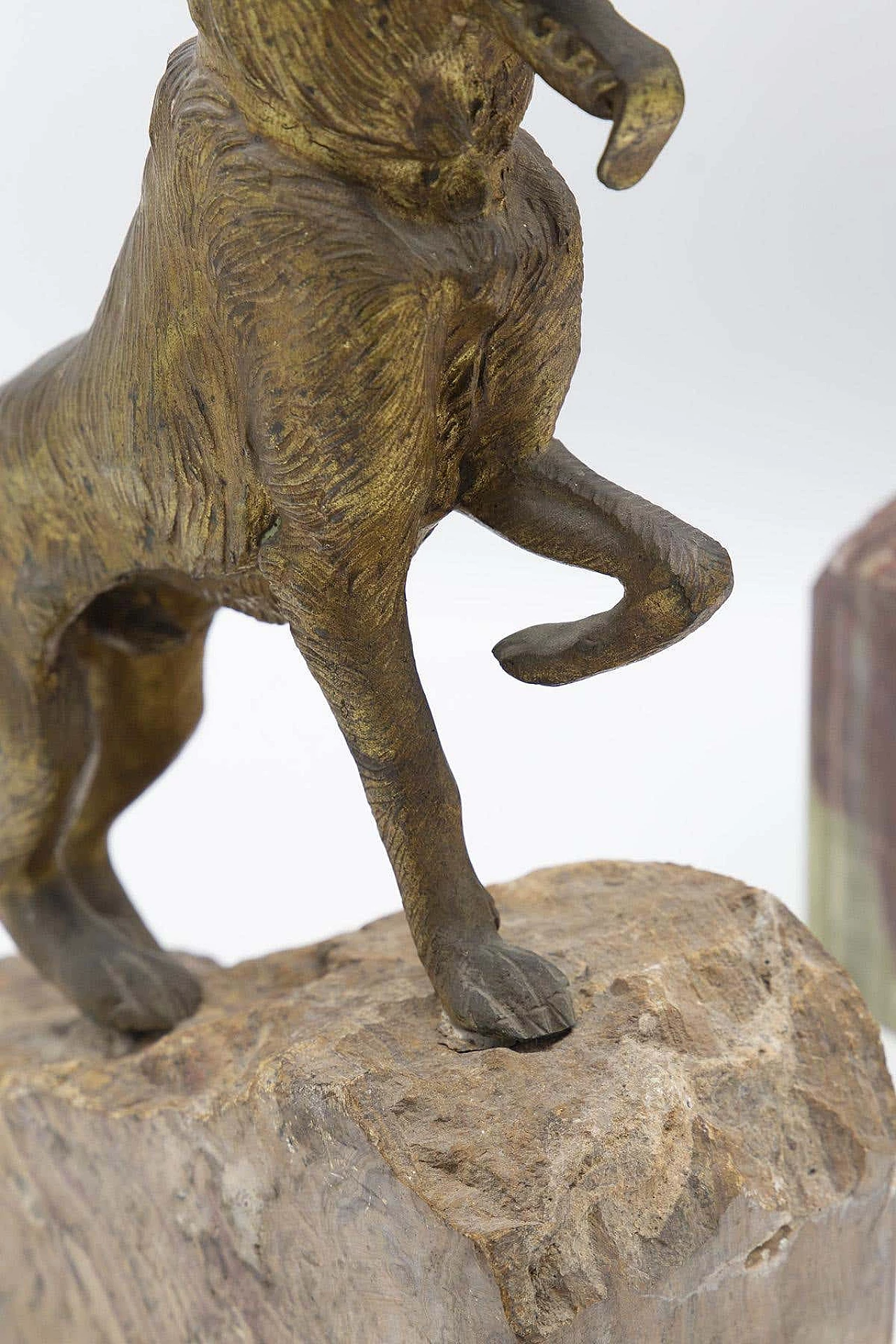 Pair of dog-shaped bookends in onyx and bronze, 19th century 11