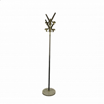 Metal coat stand with marble base, 1960s