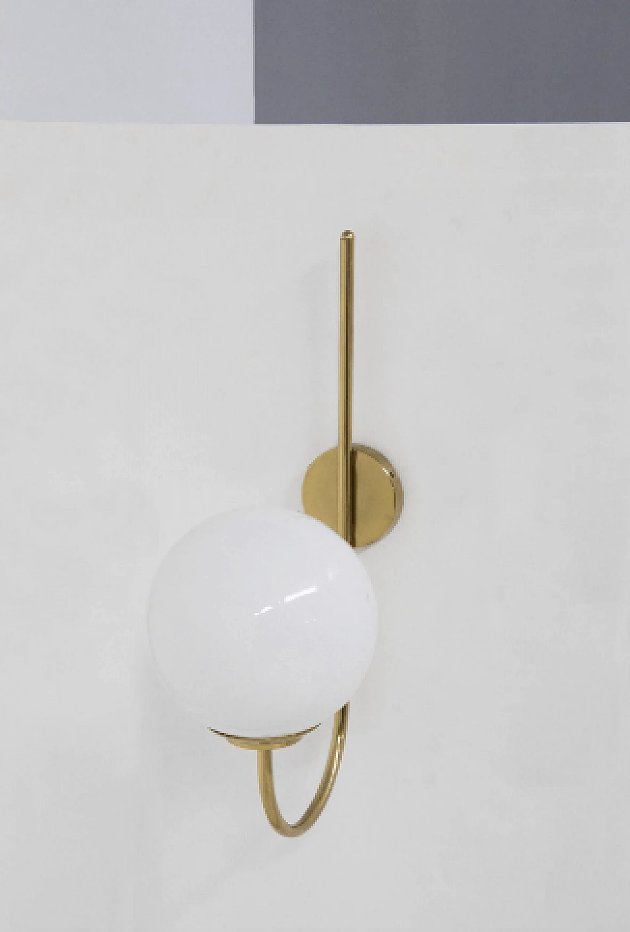 Brass and glass wall light by Luigi Caccia Dominioni for Azucena, 1950s 2