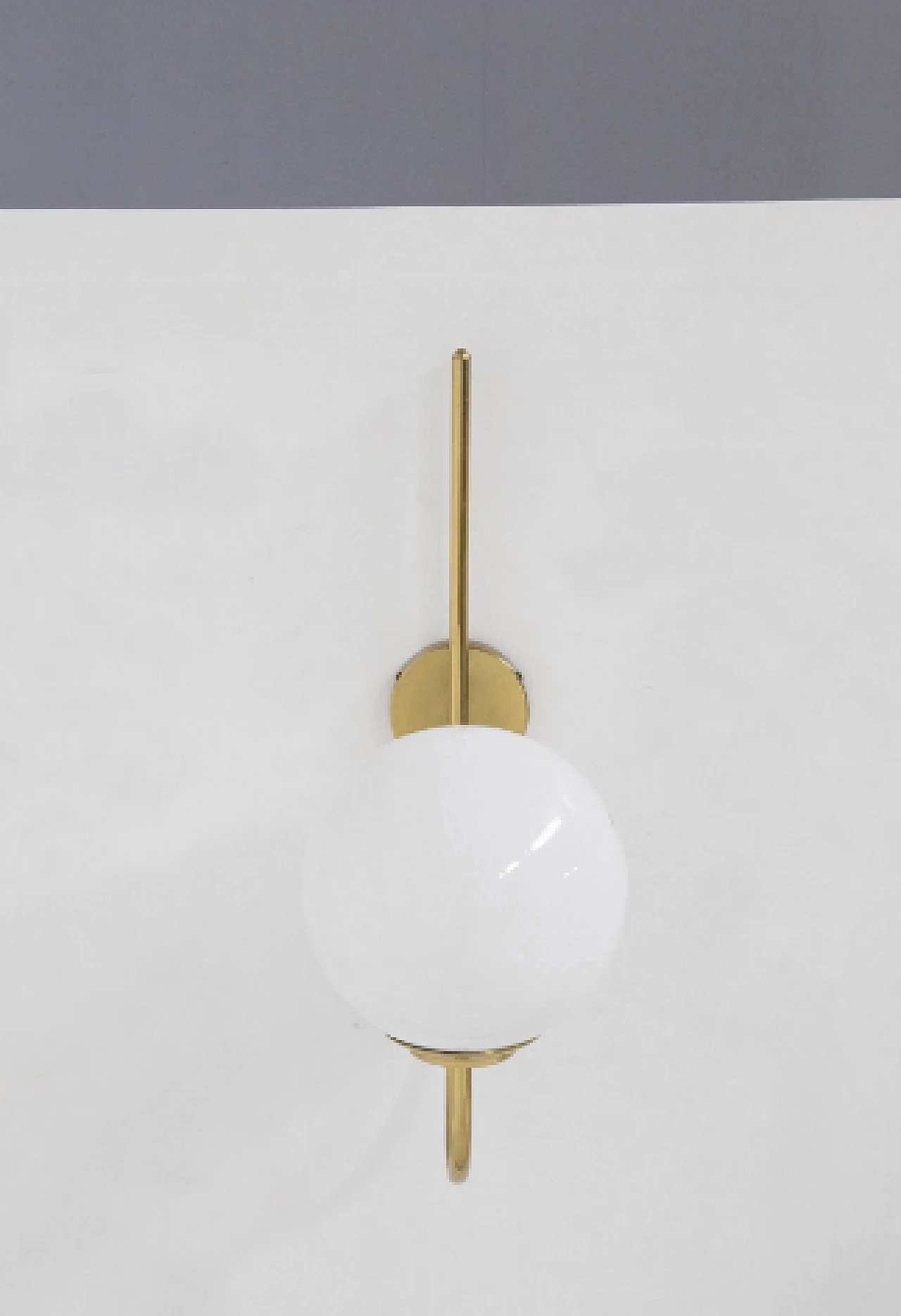 Brass and glass wall light by Luigi Caccia Dominioni for Azucena, 1950s 3