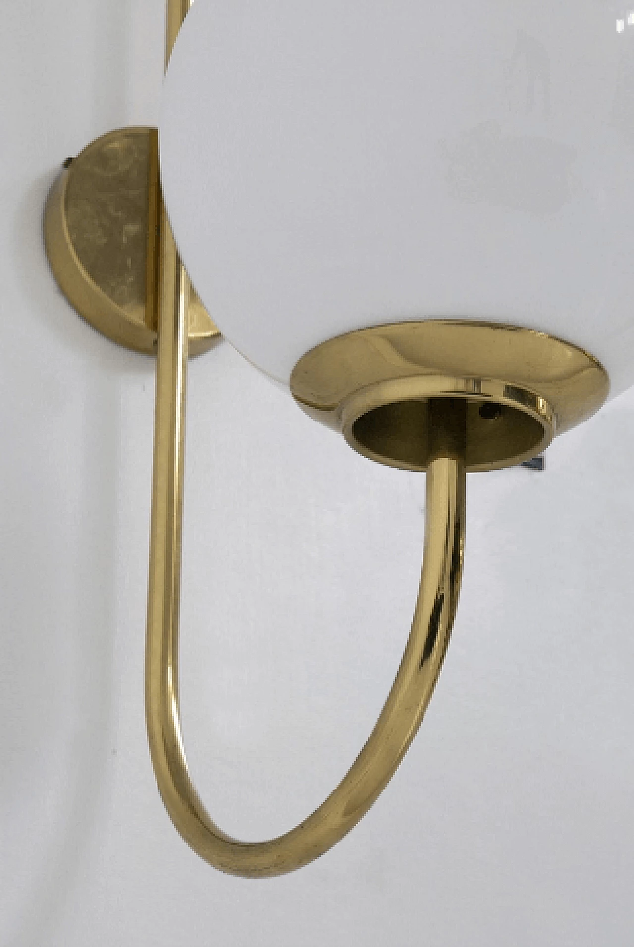 Brass and glass wall light by Luigi Caccia Dominioni for Azucena, 1950s 8