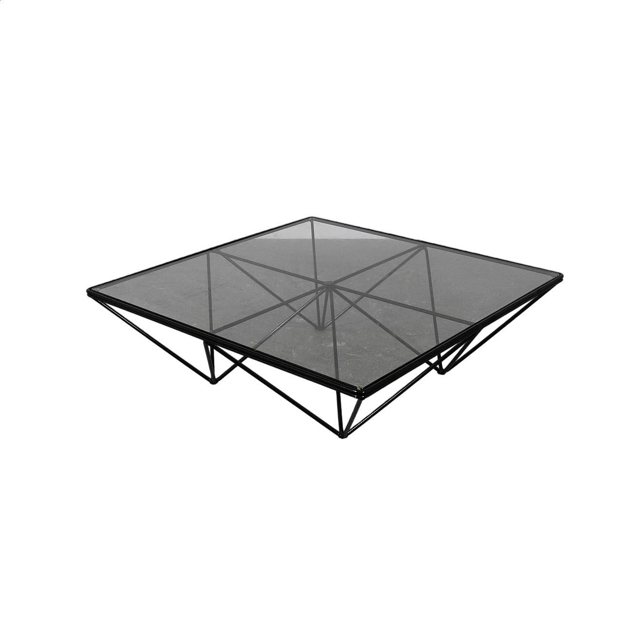 Metal coffee table with glass top, 1970s 11