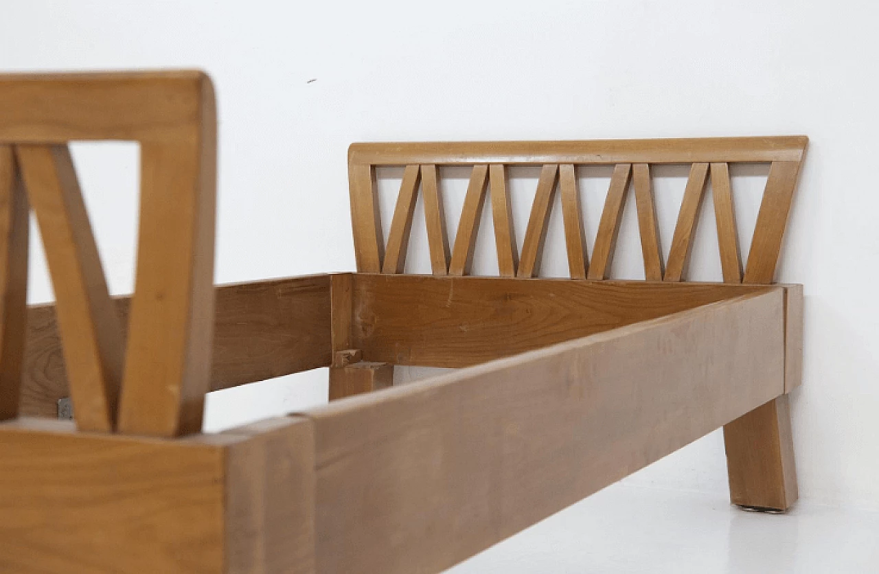 Letto singolo e sedia in legno di Ugo Carrà, anni '50 7