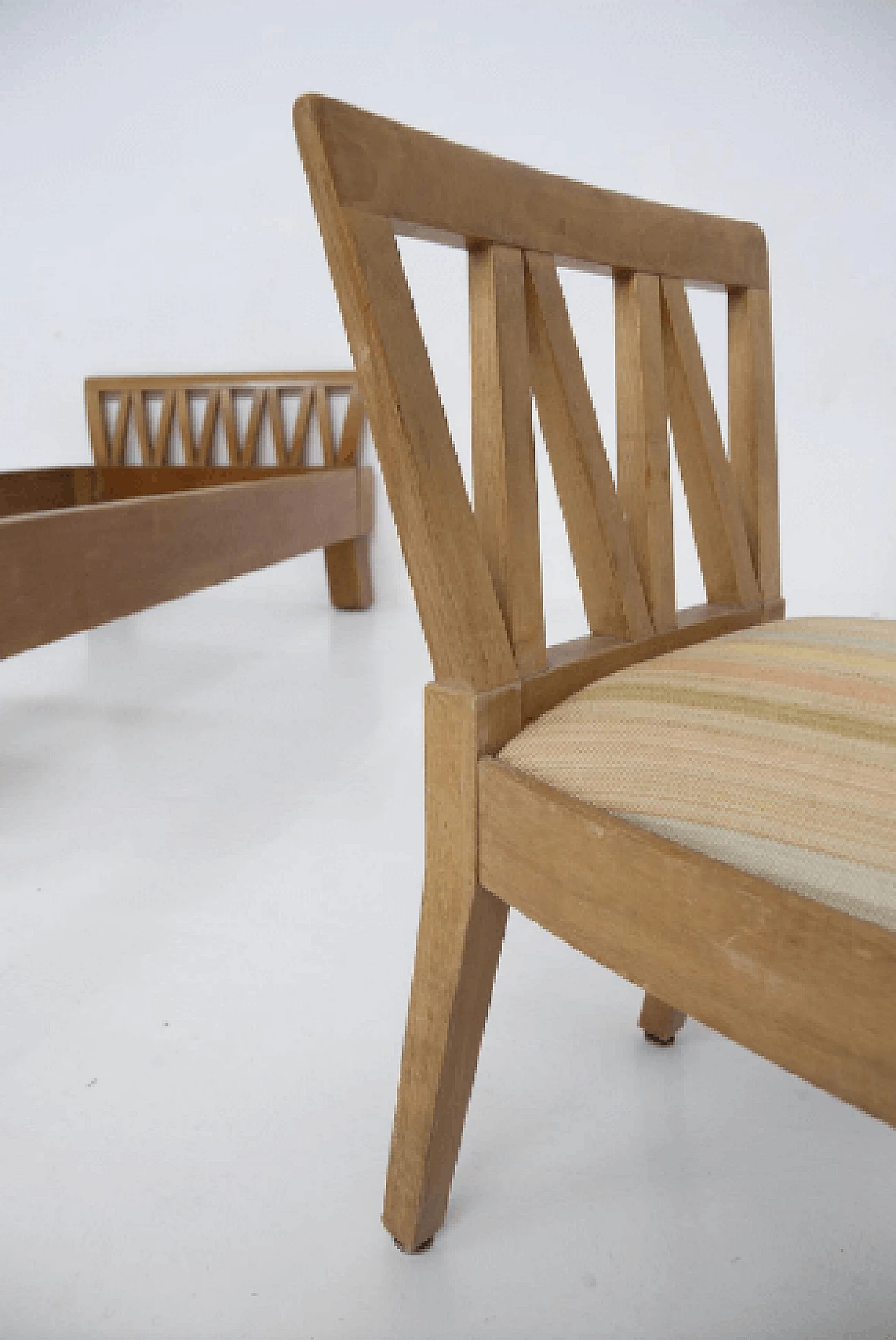 Letto singolo e sedia in legno di Ugo Carrà, anni '50 8