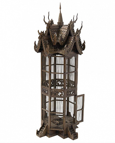 Thai wood bird cage, early 19th century