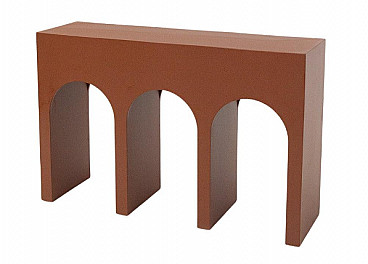 Brown lacquered wood console