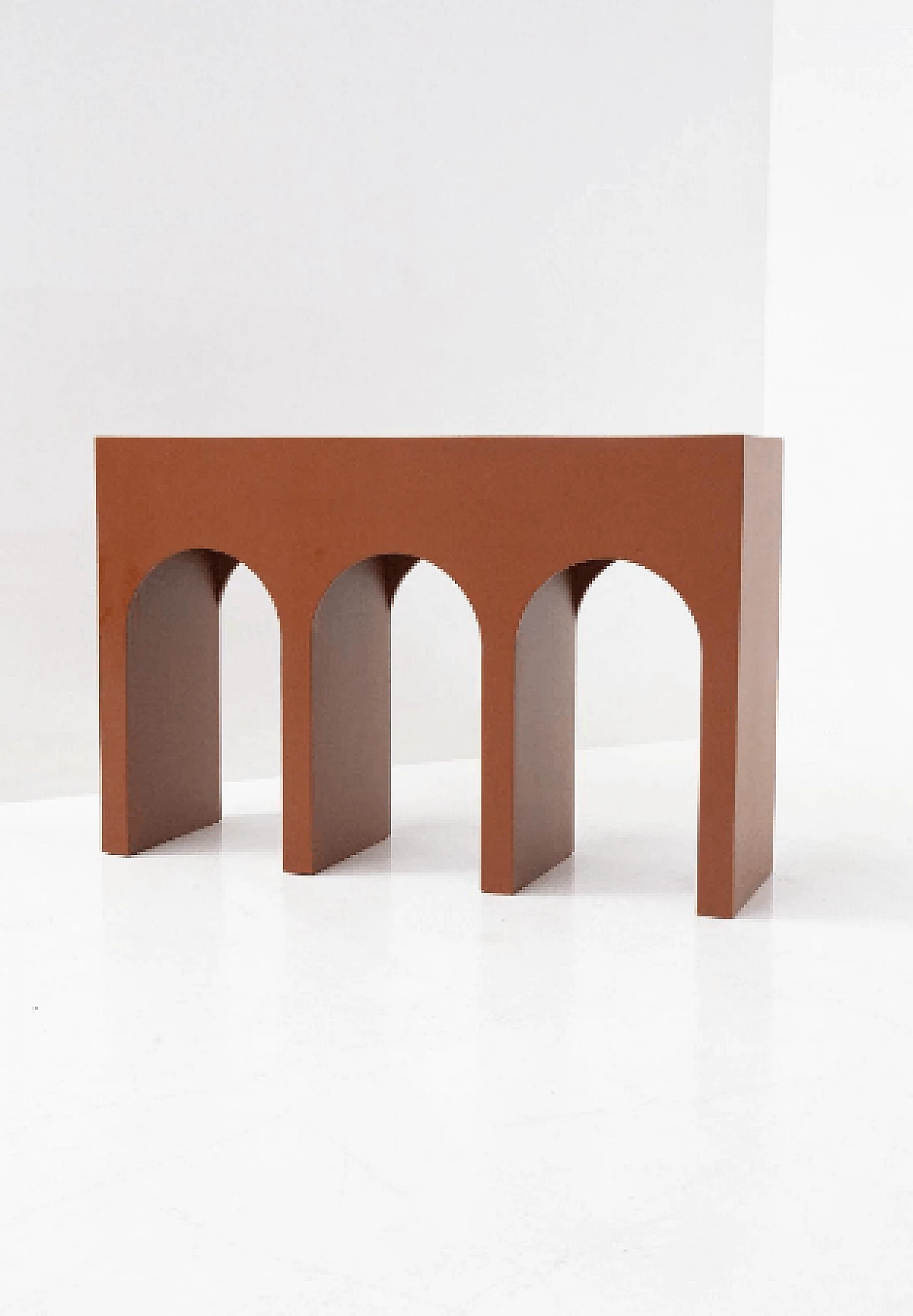 Brown lacquered wood console 4