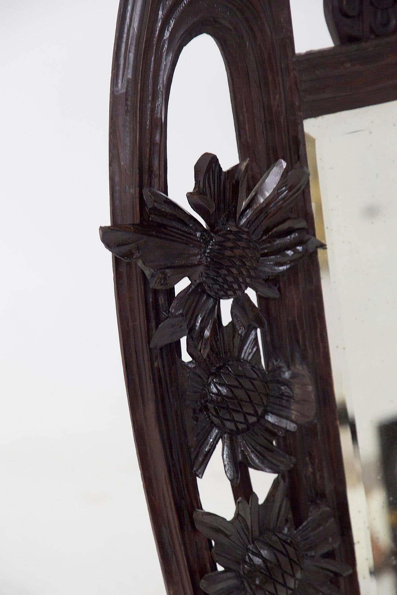 Wooden mirror with easel by Carlo Zen, 1940s 2