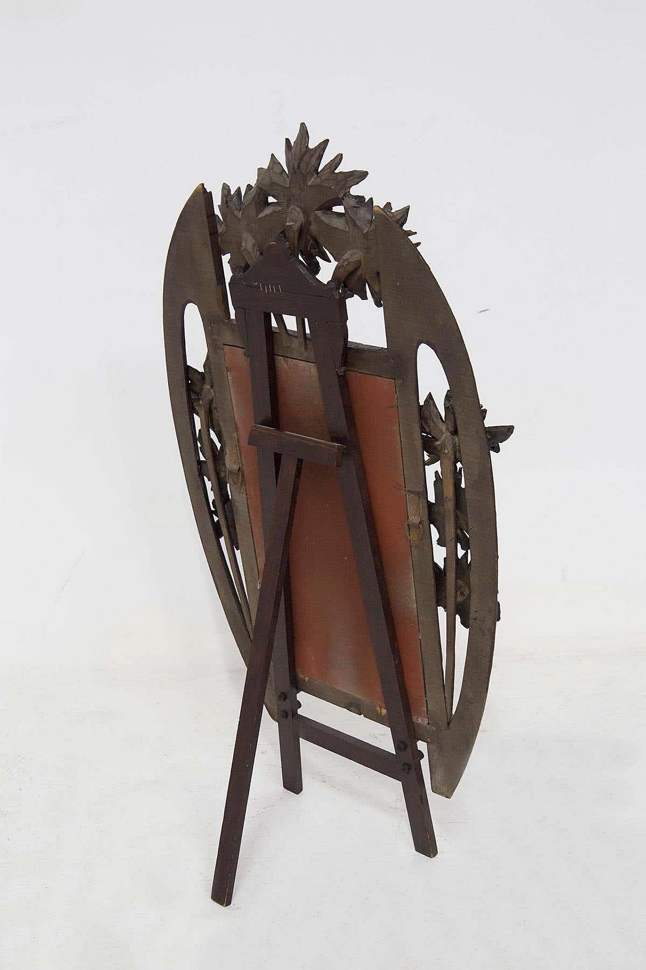 Wooden mirror with easel by Carlo Zen, 1940s 6