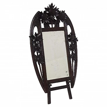 Specchio in legno con cavalletto di Carlo Zen, anni '40