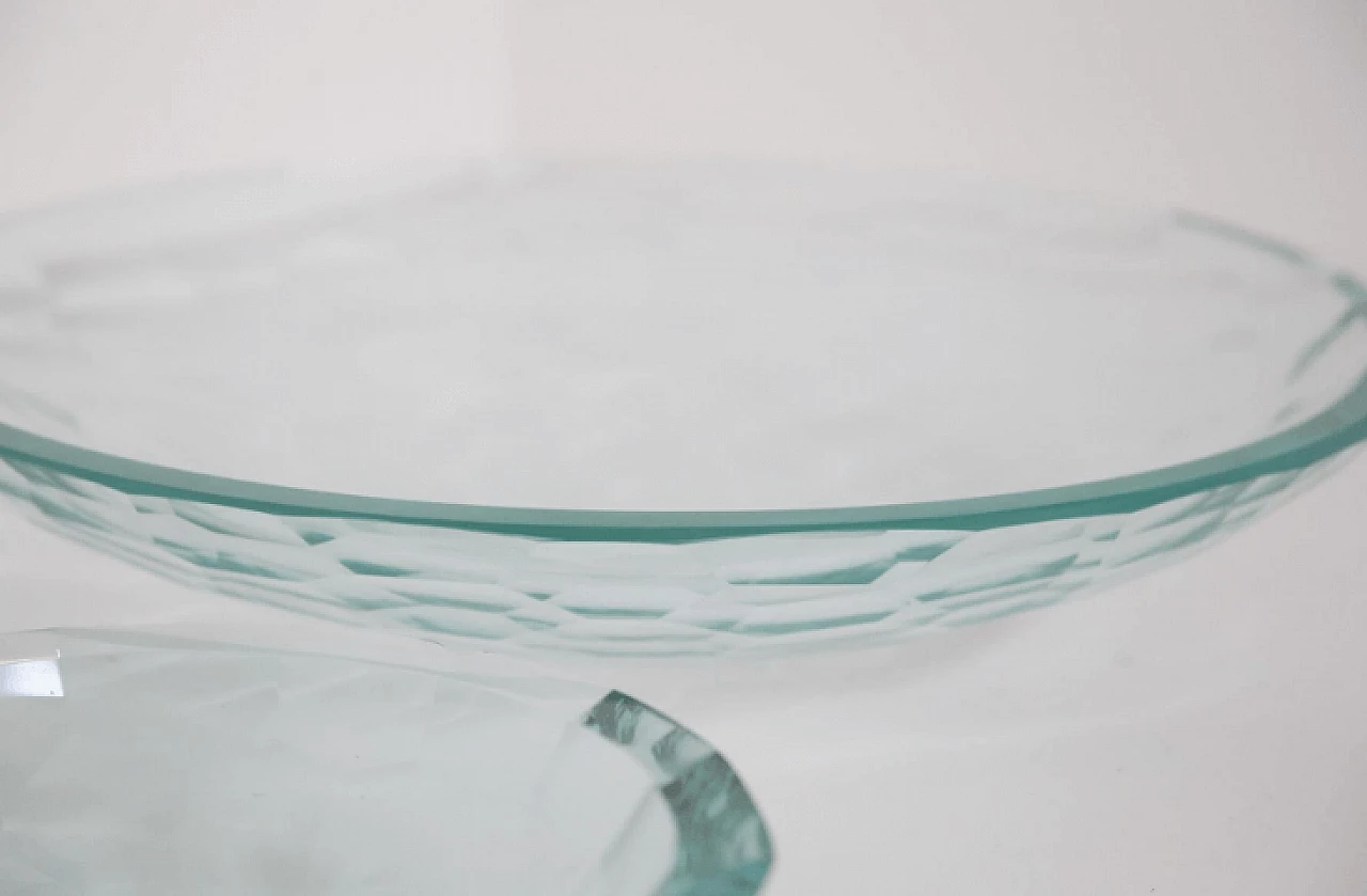 Coppia di centrotavola in vetro nello stile di Fontana Arte, anni '80 4