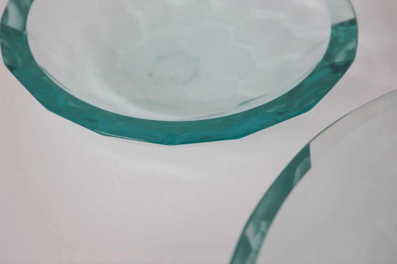 Coppia di centrotavola in vetro nello stile di Fontana Arte, anni '80 6