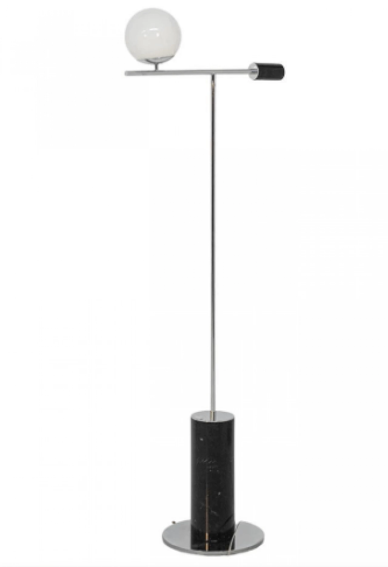 Marble, steel and glass floor lamp 1