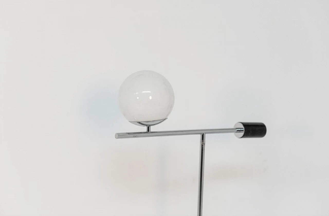 Marble, steel and glass floor lamp 2