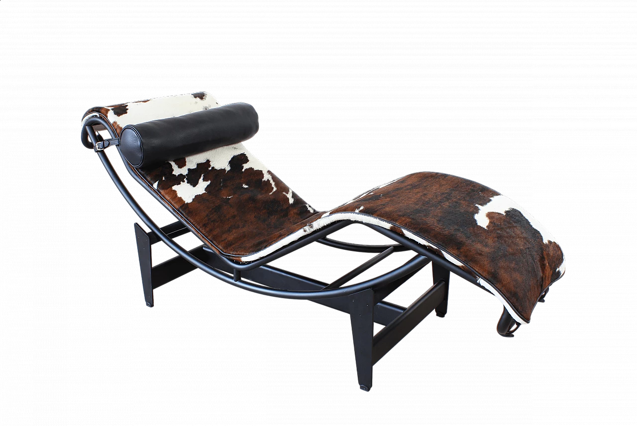 Chaise longue LC4 nera e maculata di Le Corbusier per Cassina, anni '60 9