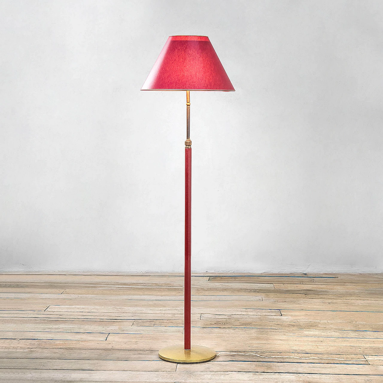Tris floor lamp with adjustable shade by Angelo Lelii for Arredoluce, 1950s 1