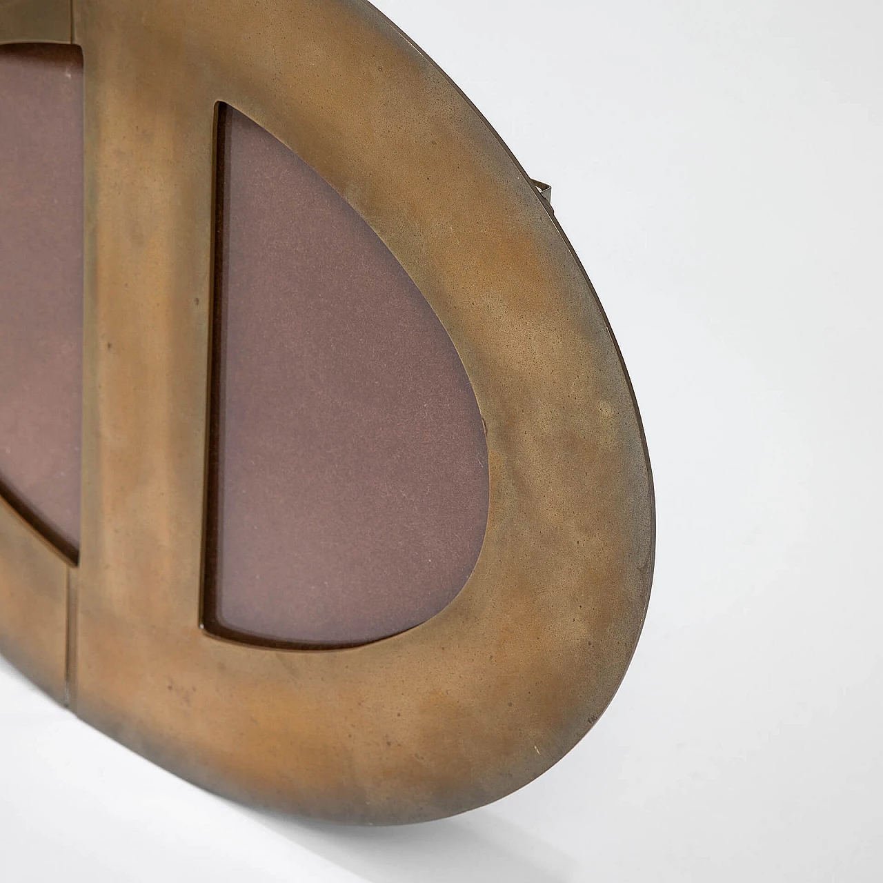 Oval brass photo frame by Gabriella Crespi, 1970s 3