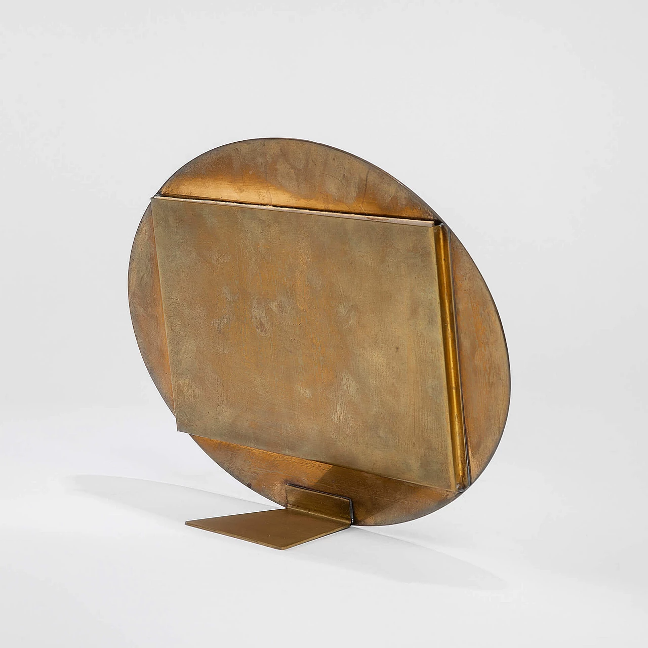 Oval brass photo frame by Gabriella Crespi, 1970s 5