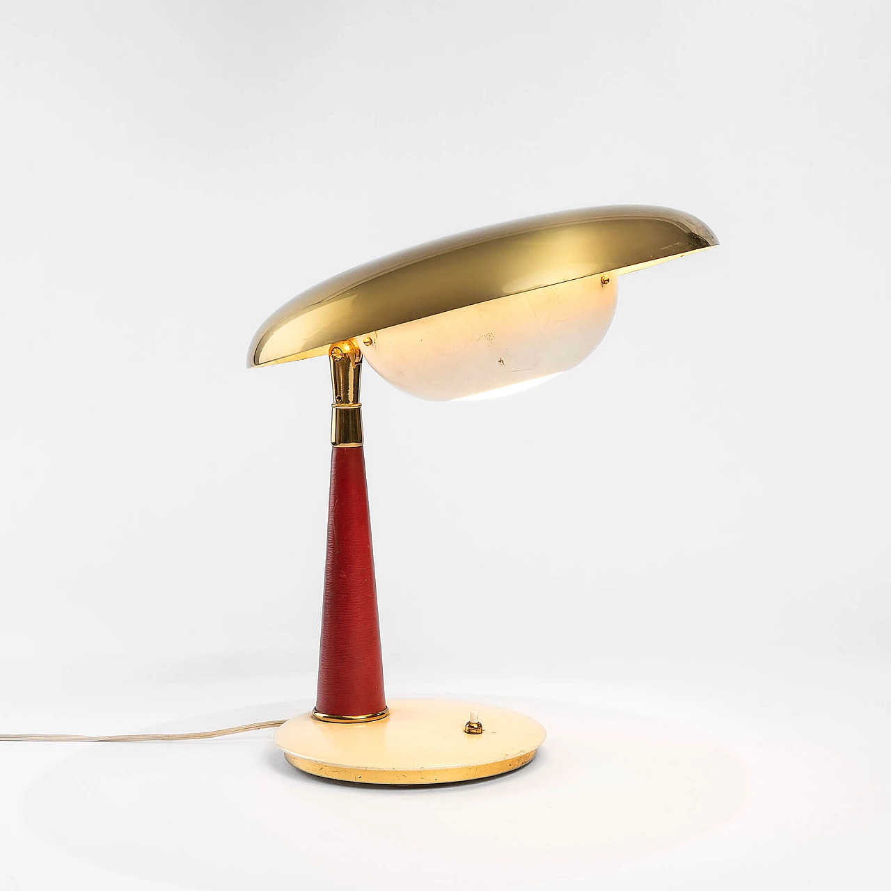 Brass and glass table lamp by Angelo Lelii for Arredoluce, 1950s 1