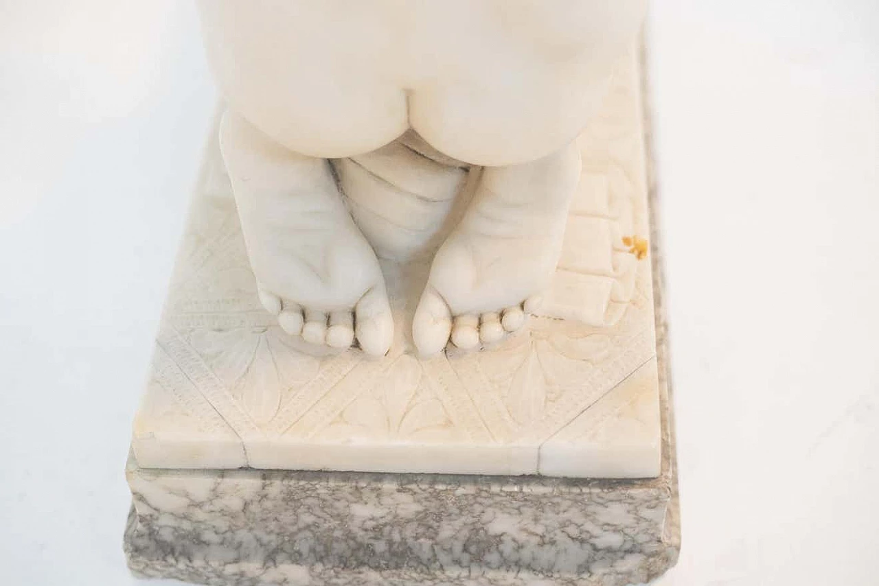 Guglielmo Pugi, Incantatrice di serpenti, scultura in marmo Art Déco, 1910 15