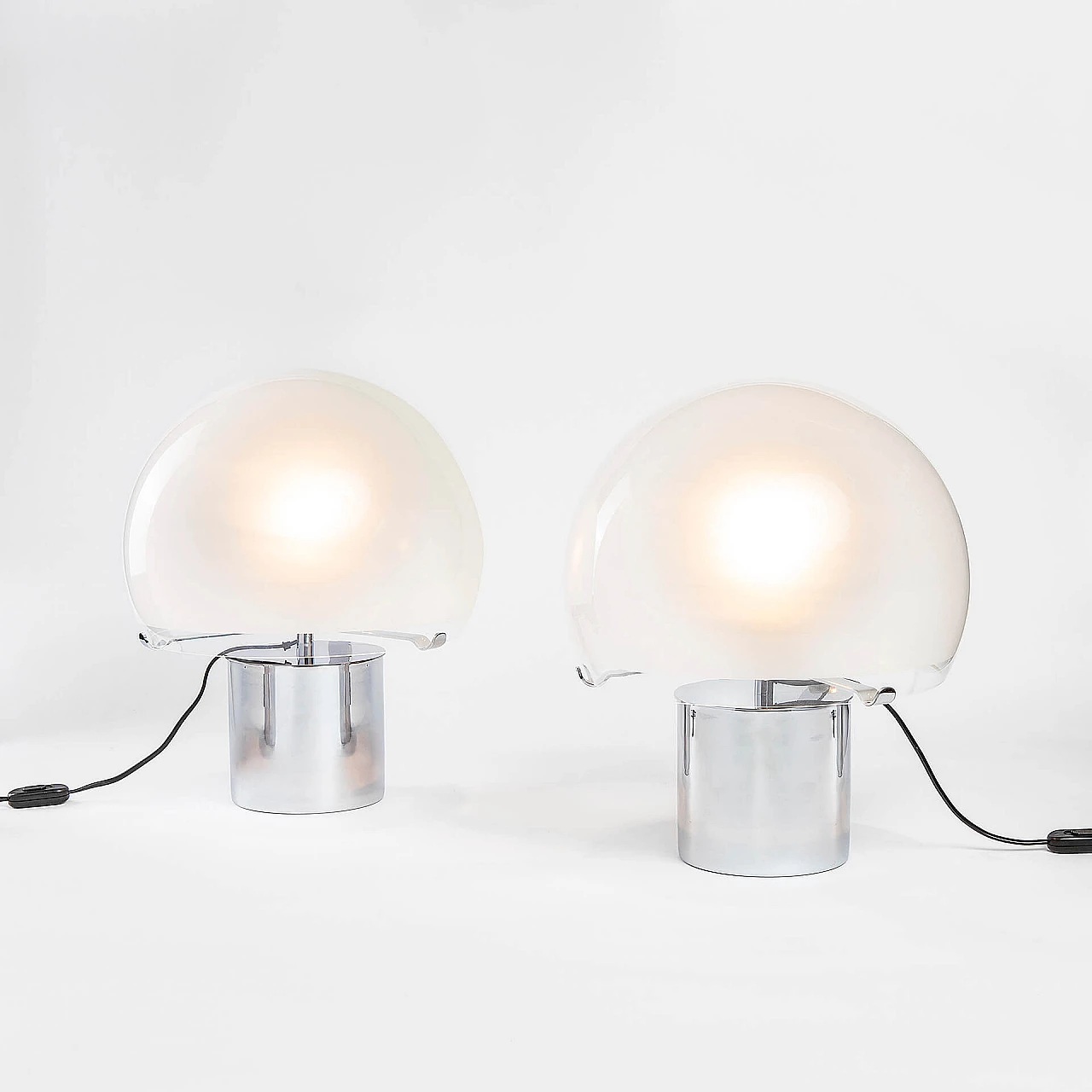 Pair of LTA6 Porcino table lamps by Luigi Caccia Dominioni for Azucena, 1960s 1