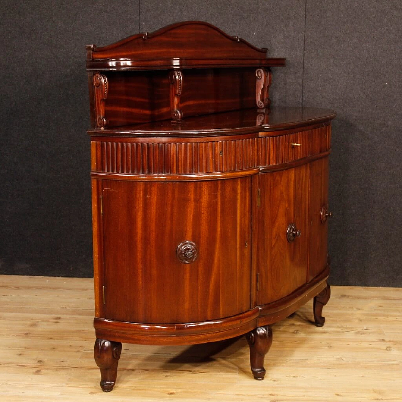 Carved mahogany sideboard with four doors, 1920s 7