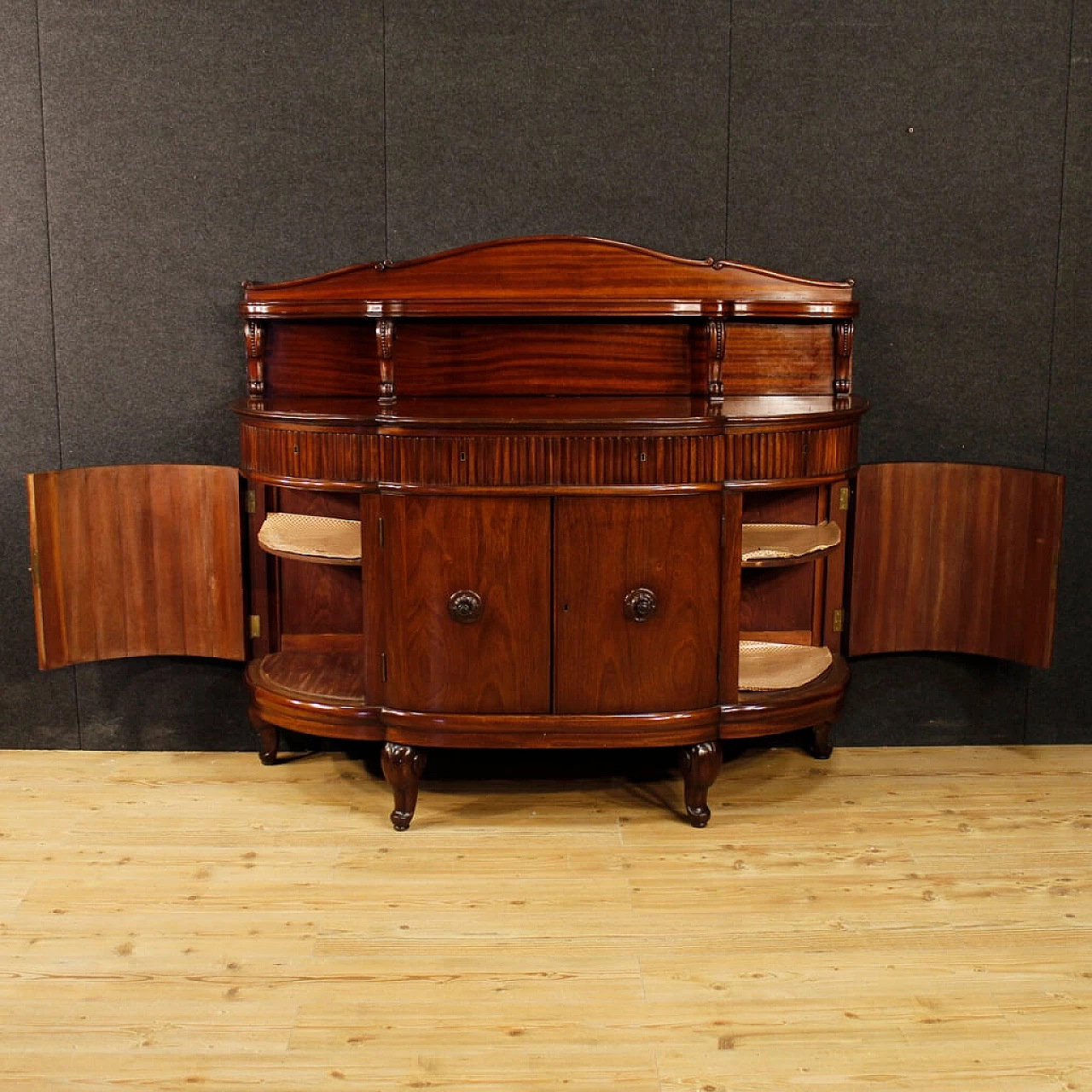 Carved mahogany sideboard with four doors, 1920s 9