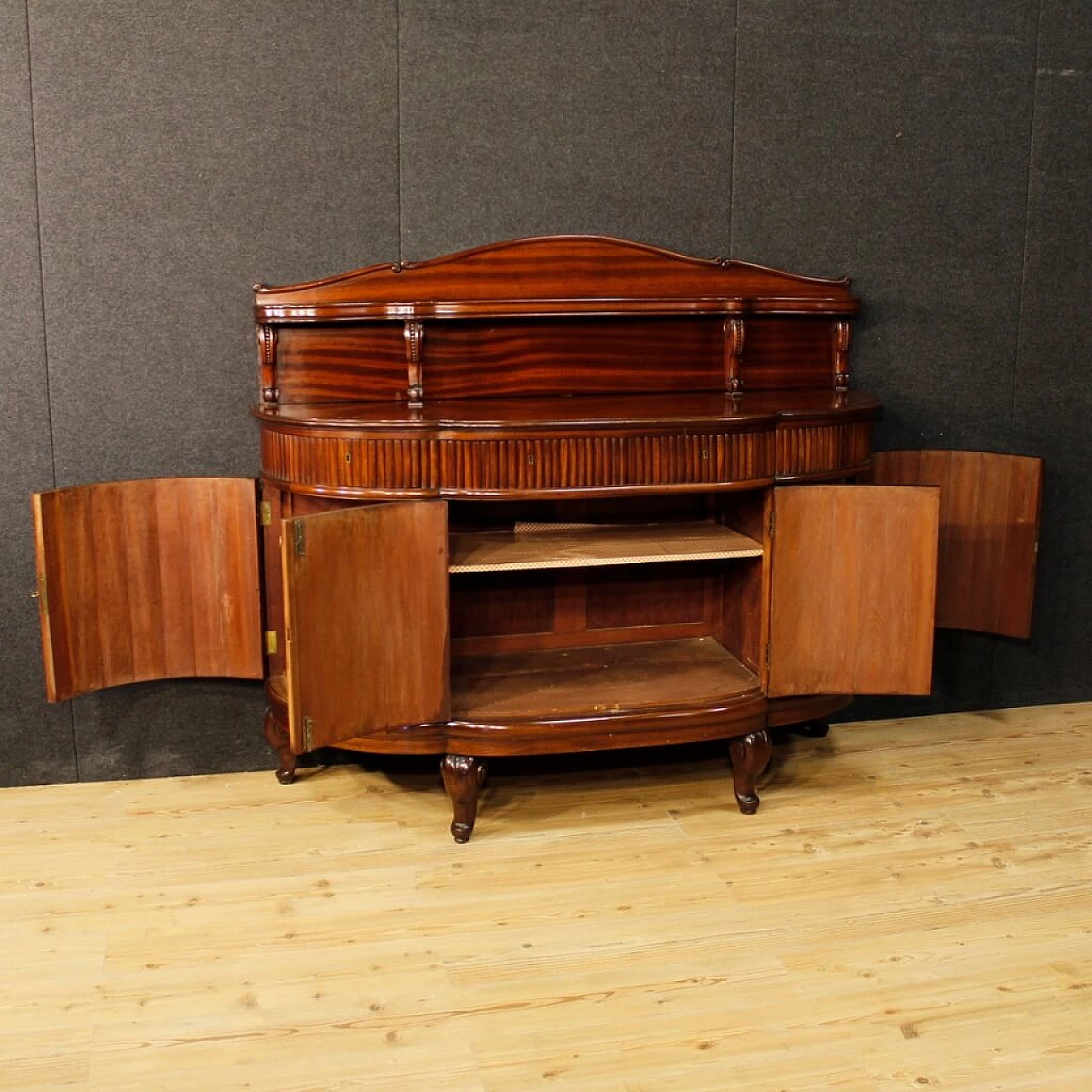 Carved mahogany sideboard with four doors, 1920s 10