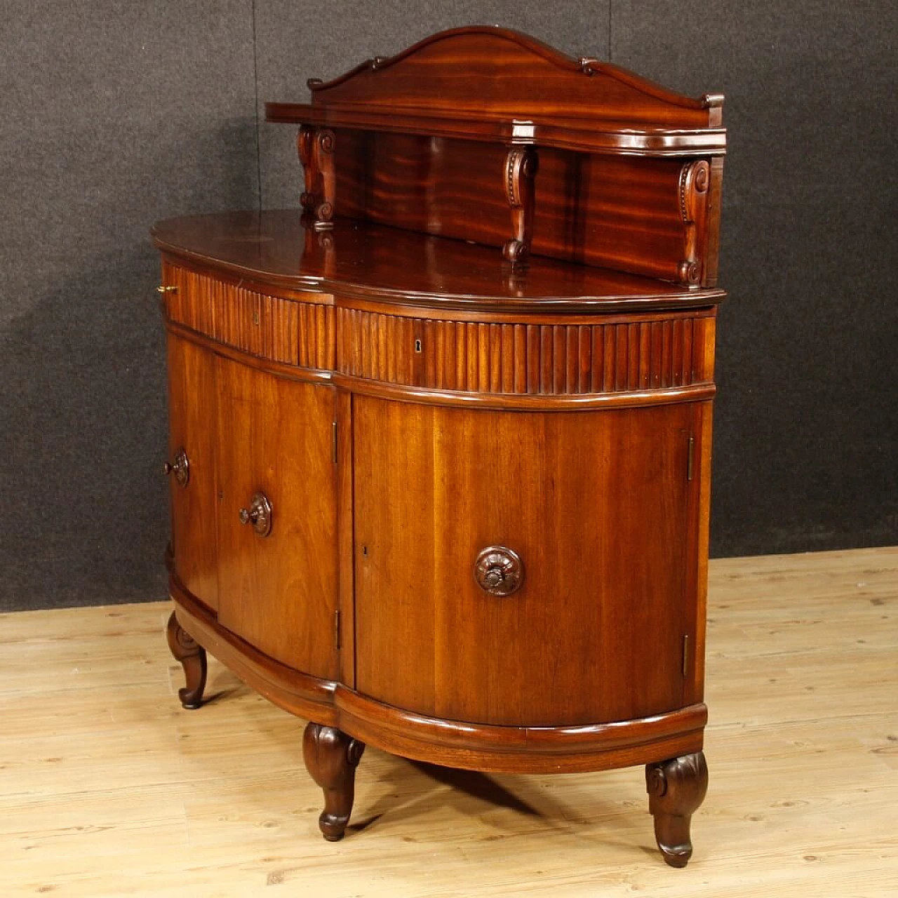 Carved mahogany sideboard with four doors, 1920s 12