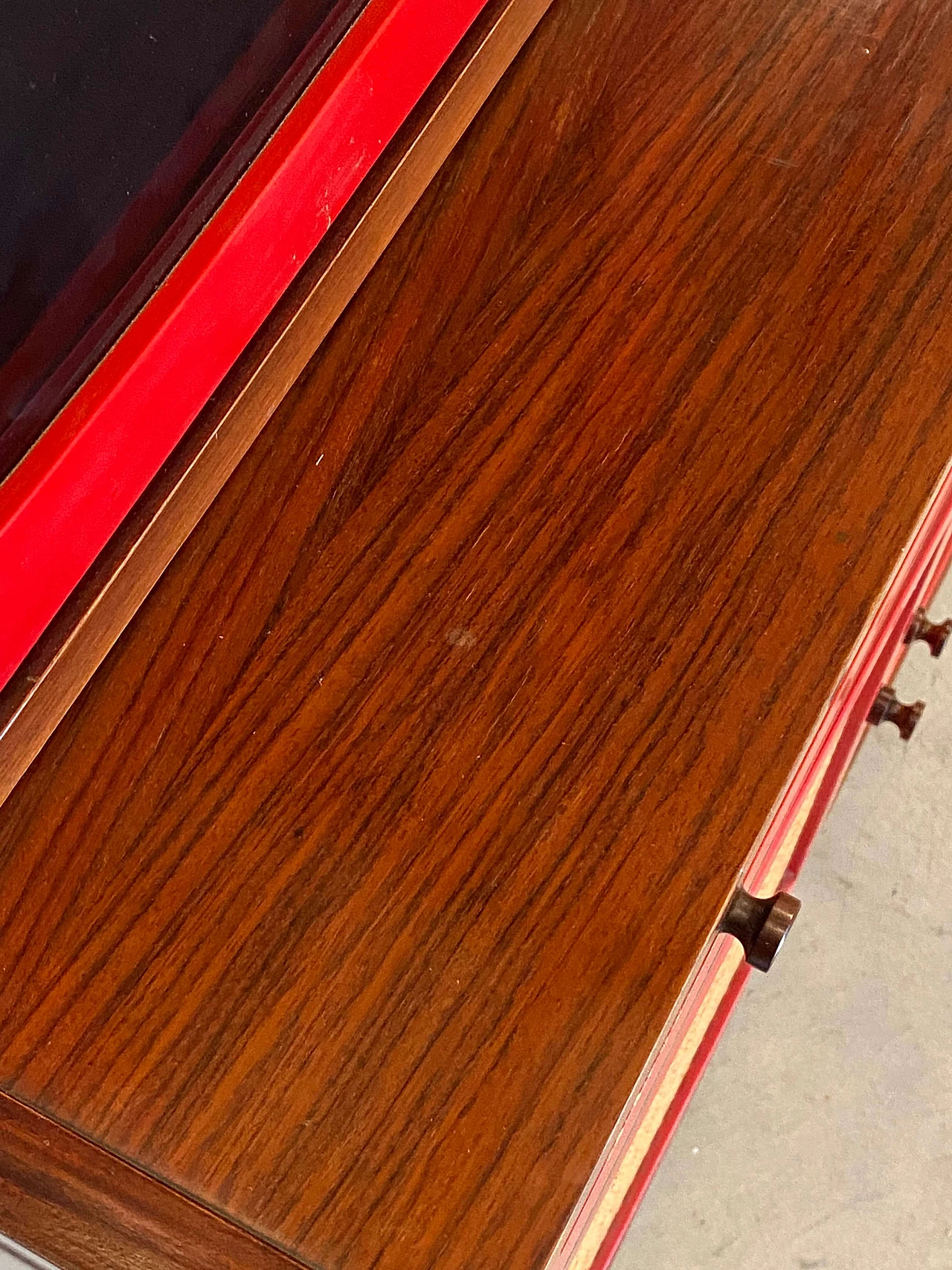 Wood and Vienna straw sideboard with glass cabinet, 1960s 9