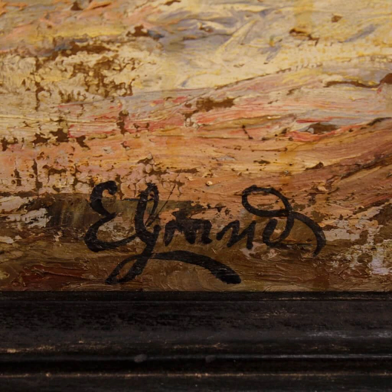 Mountain landscape, oil painting on panel 4