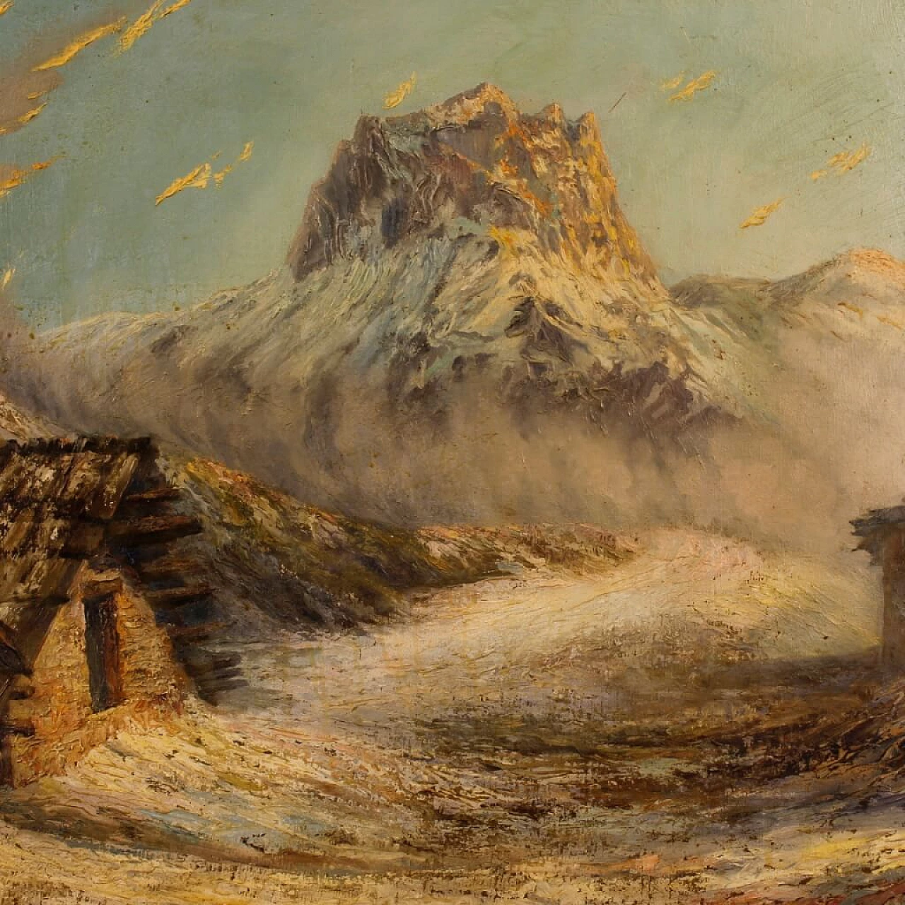 Mountain landscape, oil painting on panel 9