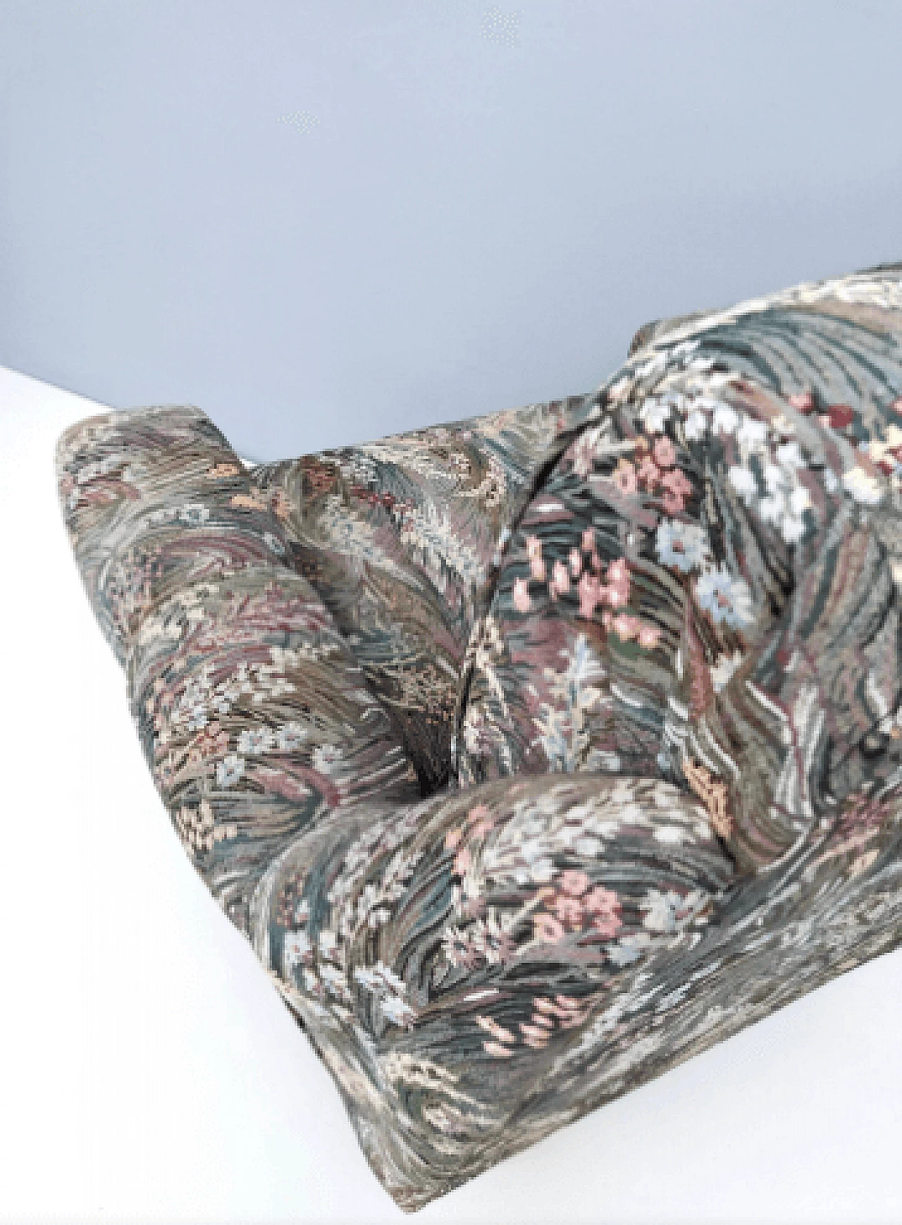 Pair of floral fabric armchairs, 1950s 10