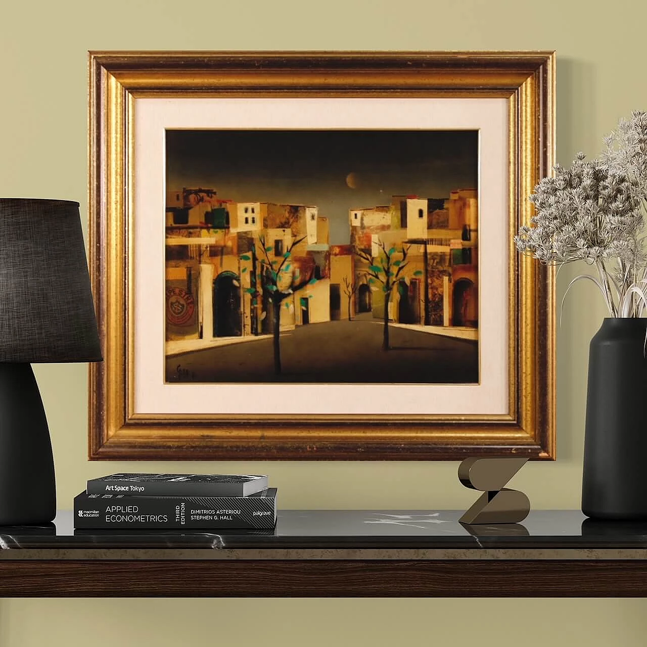 Carlo Maria Giletti, Case, dipinto a tecnica mista su masonite, 1980 1