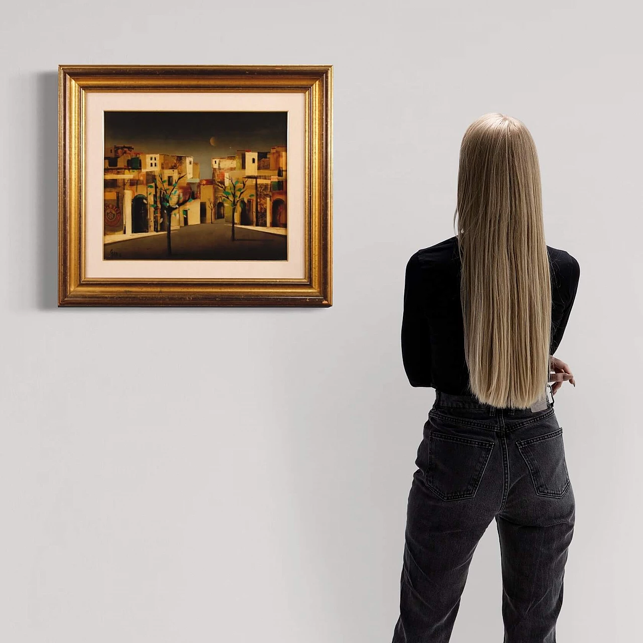 Carlo Maria Giletti, Case, dipinto a tecnica mista su masonite, 1980 2