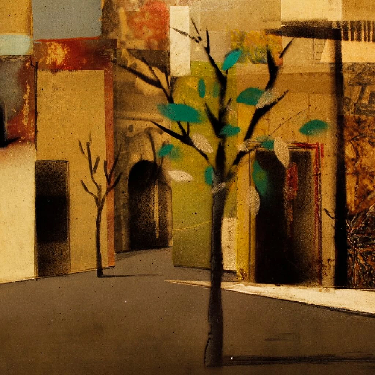 Carlo Maria Giletti, Case, dipinto a tecnica mista su masonite, 1980 13