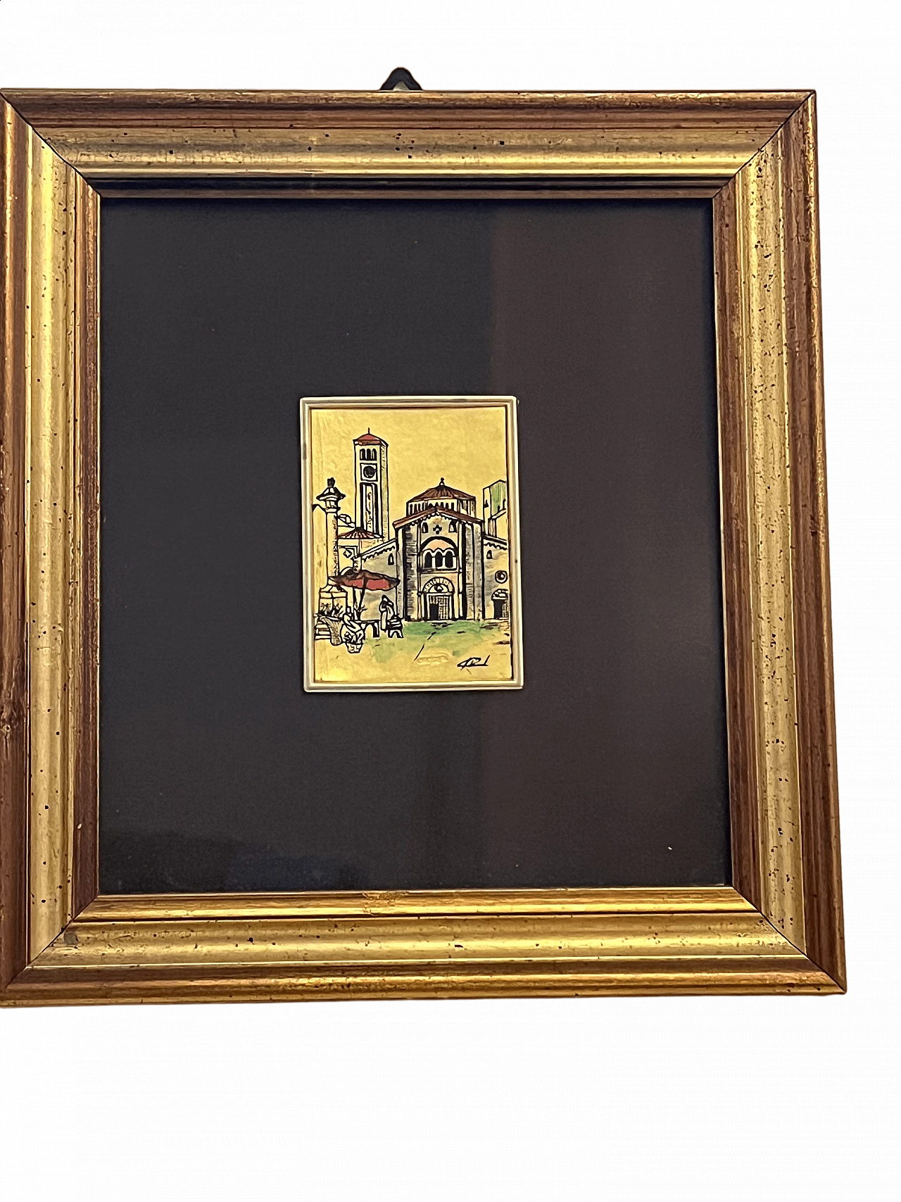 Quadro con litografia in foglia d’oro, anni ‘50 5