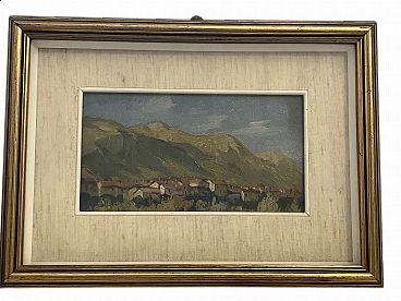 Sandro Perini, Paesaggio brianzolo, dipinto olio su tavola, 1943