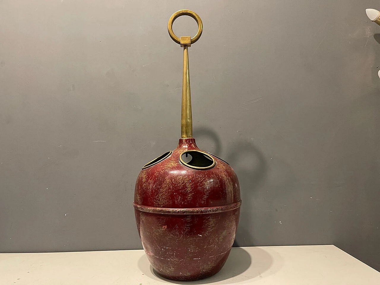 Brass umbrella stand, 1970s 3