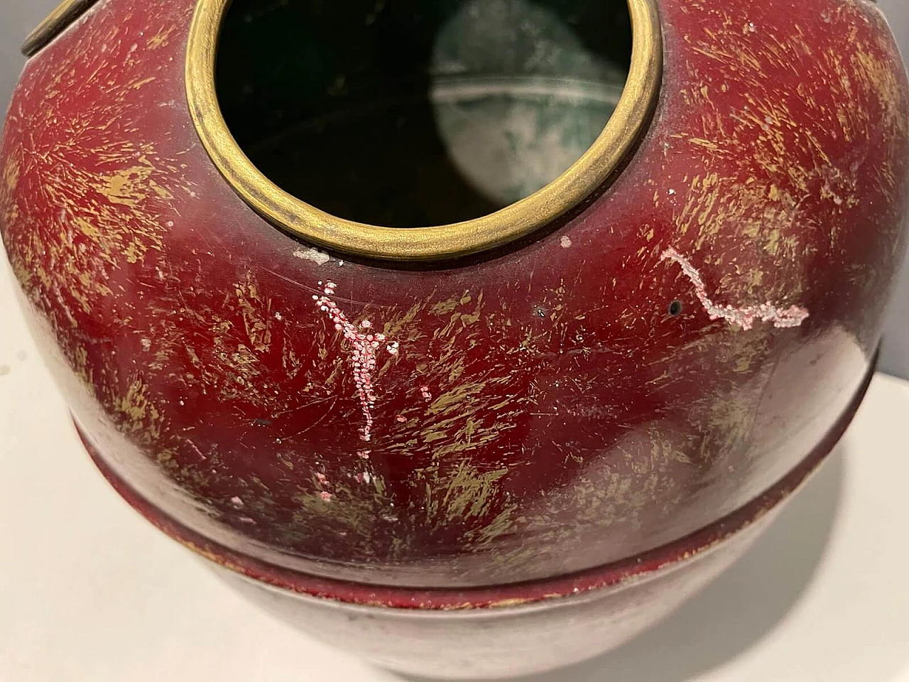 Brass umbrella stand, 1970s 4