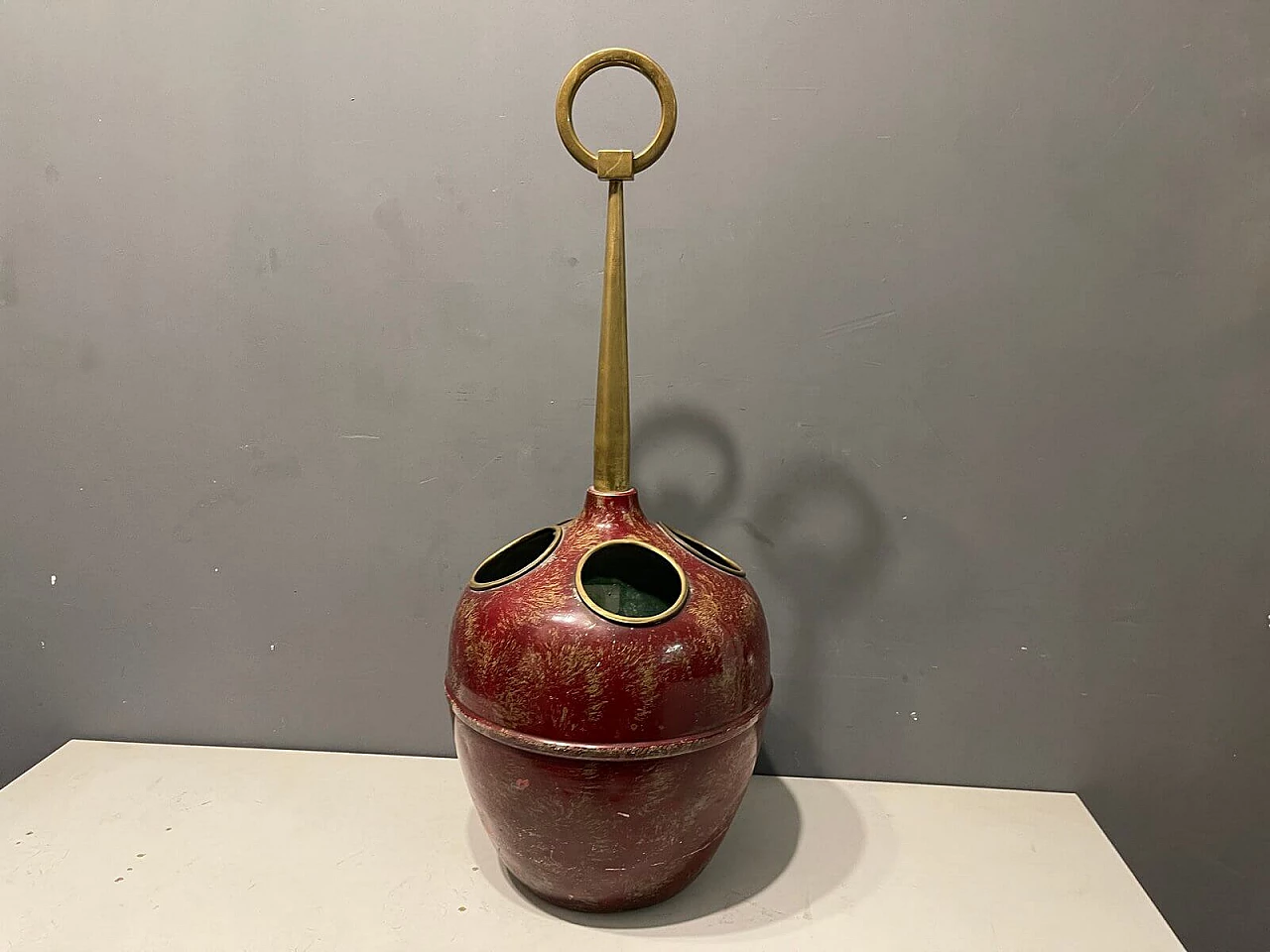 Brass umbrella stand, 1970s 5